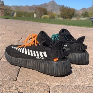Yeezy Shoes | Offwhite Boost Black Yeezys Boys Size 3 | Poshmark